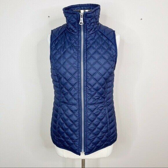 Marc New York Womens Medium M Quilted Sleeveless Vest Blue Lightweight Full Zip - Picture 1 of 12